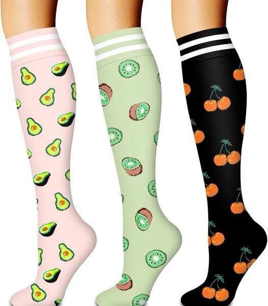 3-Pack Medical Compression Socks for Women & Men, Running & Athletic