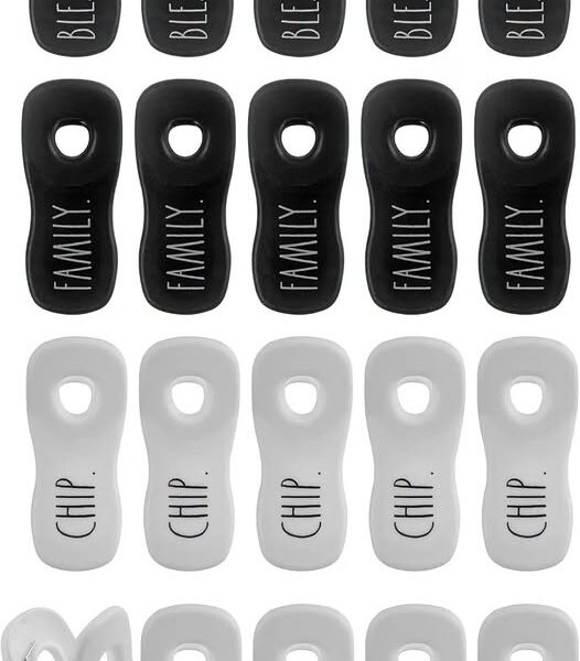Magnetic Bag Clips, 20-Pack, Black & White