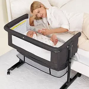 3-in-1 Baby Bassinet Bedside Sleeper with Wheels